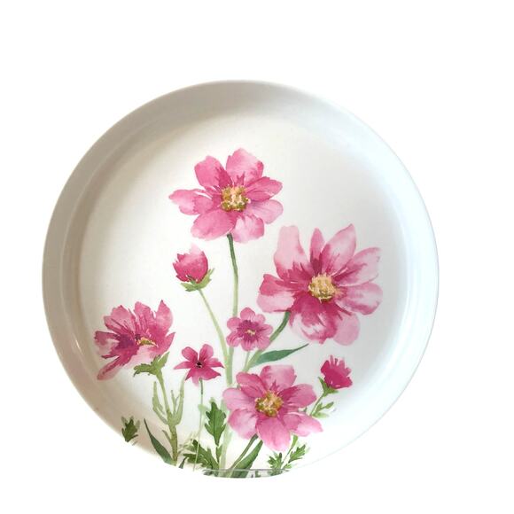 Soho Loft Pink Floral Melamine Dinner Plates 11in Set of 4 Spring NEW - Picture 14 of 15